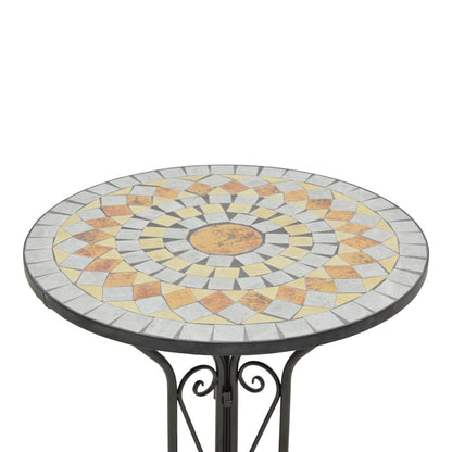 Τραπεζαρία Sellis pakoworld σετ 3τεμ μωσαικό-μέταλλο μαύρο - Hippiehome.gr