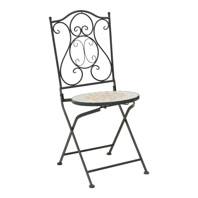 Τραπεζαρία Sellis pakoworld σετ 3τεμ μωσαικό-μέταλλο μαύρο - Hippiehome.gr