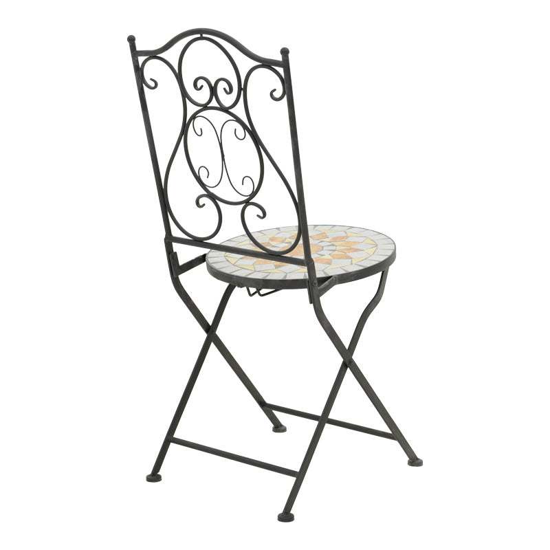 Τραπεζαρία Sellis pakoworld σετ 3τεμ μωσαικό-μέταλλο μαύρο - Hippiehome.gr