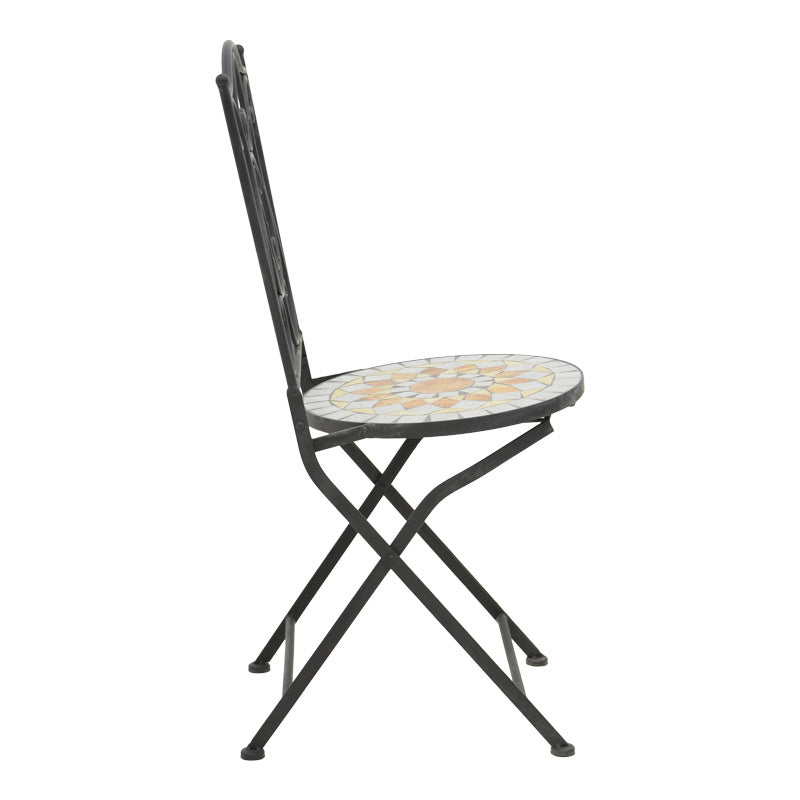 Τραπεζαρία Sellis pakoworld σετ 3τεμ μωσαικό-μέταλλο μαύρο - Hippiehome.gr