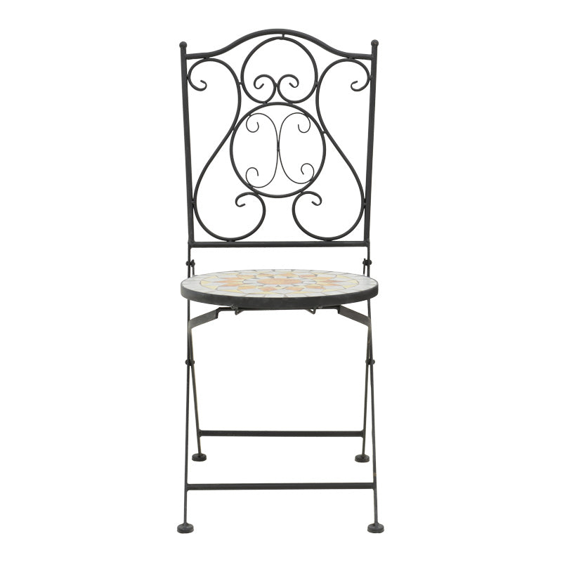 Τραπεζαρία Sellis pakoworld σετ 3τεμ μωσαικό-μέταλλο μαύρο - Hippiehome.gr