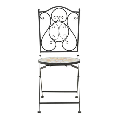 Τραπεζαρία Sellis pakoworld σετ 3τεμ μωσαικό-μέταλλο μαύρο - Hippiehome.gr