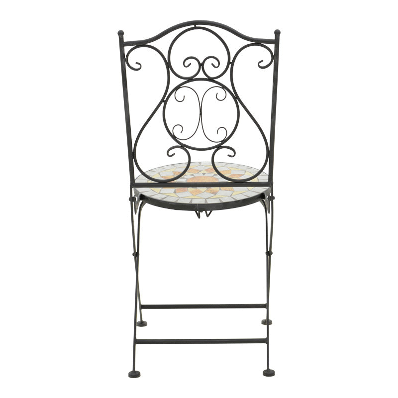 Τραπεζαρία Sellis pakoworld σετ 3τεμ μωσαικό-μέταλλο μαύρο - Hippiehome.gr