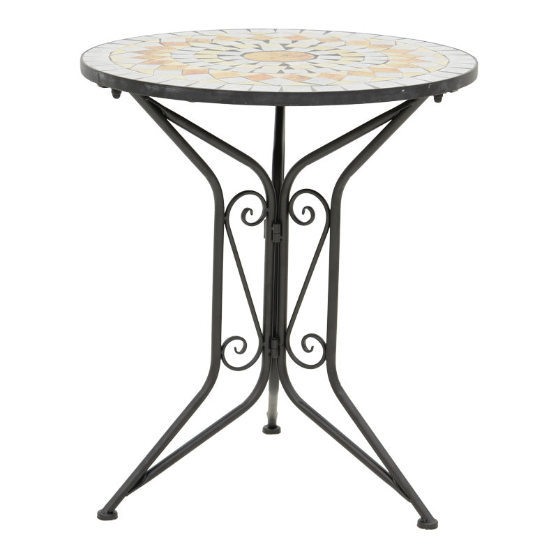 Τραπεζαρία Sellis pakoworld σετ 3τεμ μωσαικό-μέταλλο μαύρο - Hippiehome.gr