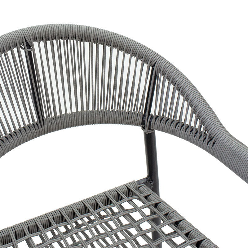 Πολυθρόνα Tiana pakoworld μέταλλο μαύρο-pe γκρι - Hippiehome.gr