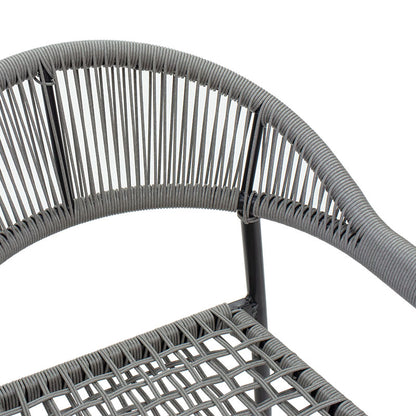 Πολυθρόνα Tiana pakoworld μέταλλο μαύρο-pe γκρι - Hippiehome.gr