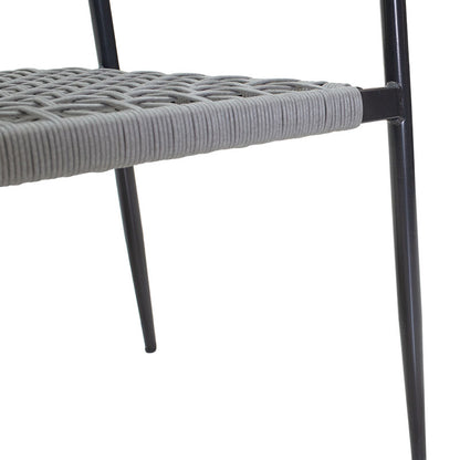 Πολυθρόνα Tiana pakoworld μέταλλο μαύρο-pe γκρι - Hippiehome.gr