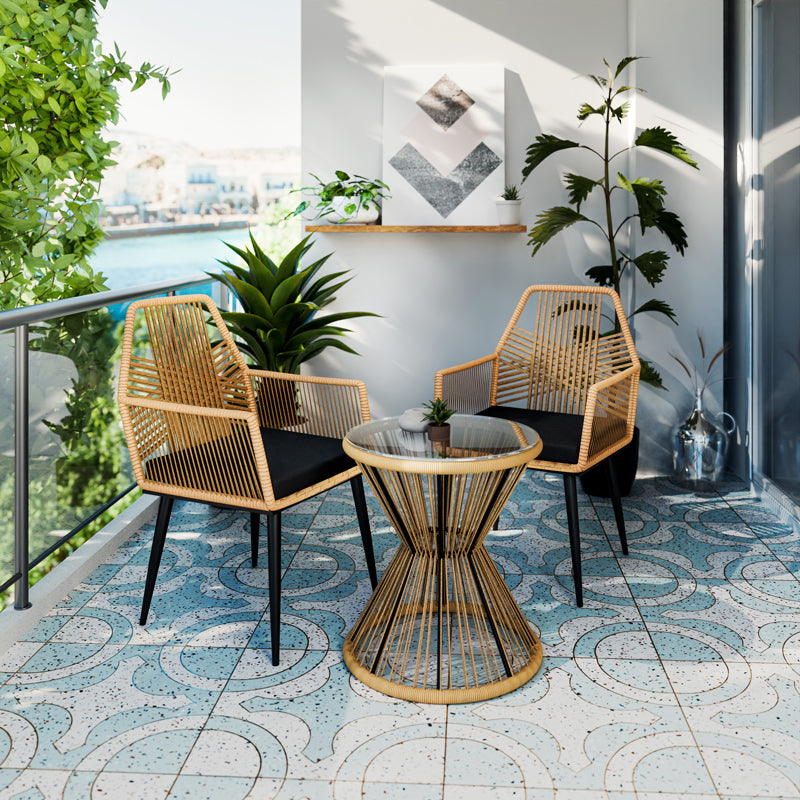 Πολυθρόνα Tanish pakoworld rattan φυσικό-πόδι μαύρο μέταλλο 58x58.5x87εκ - Hippiehome.gr