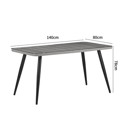 Τραπέζι Naoki pakoworld γυάλινο- pe rattan σε φυσική απόχρωση με μαυρα πόδια 140x80x78εκ - Hippiehome.gr