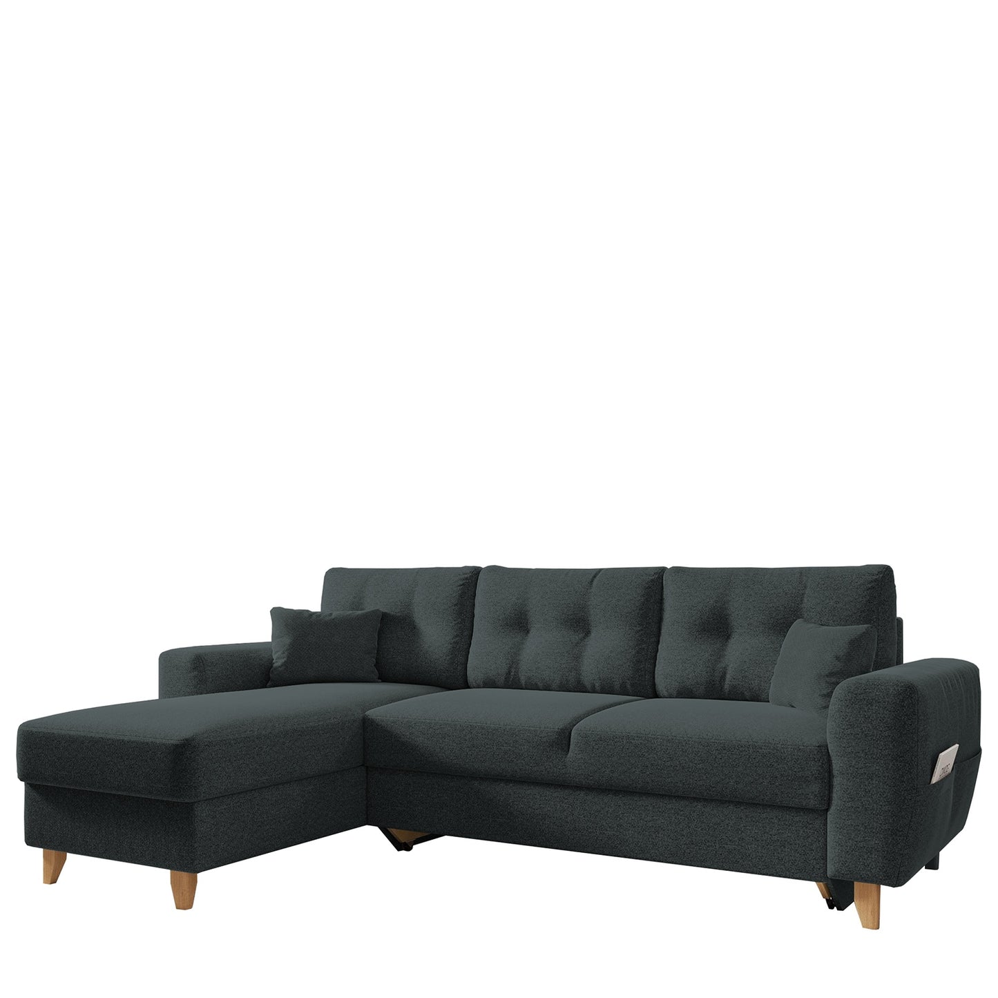 Καναπές Γωνιακός ArteLibre Αναστρέψιμη Γωνία JESSIE 235x160x85cm Σκούρο Γκρι - Hippiehome.gr