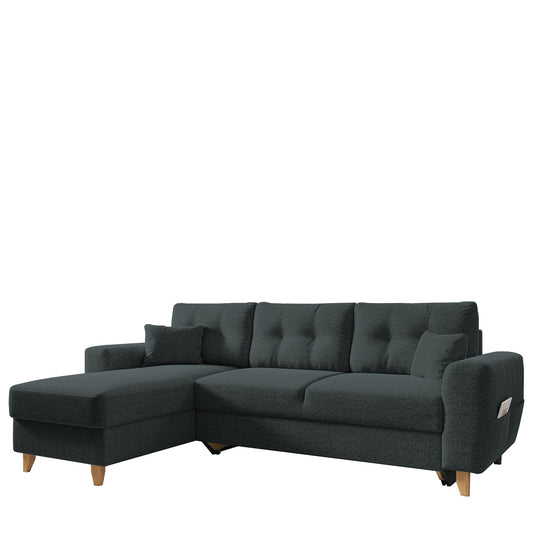 Καναπές Γωνιακός ArteLibre Αναστρέψιμη Γωνία JESSIE 235x160x85cm Σκούρο Γκρι - Hippiehome.gr