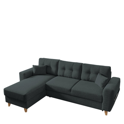 Καναπές Γωνιακός ArteLibre Αναστρέψιμη Γωνία JESSIE 235x160x85cm Σκούρο Γκρι - Hippiehome.gr