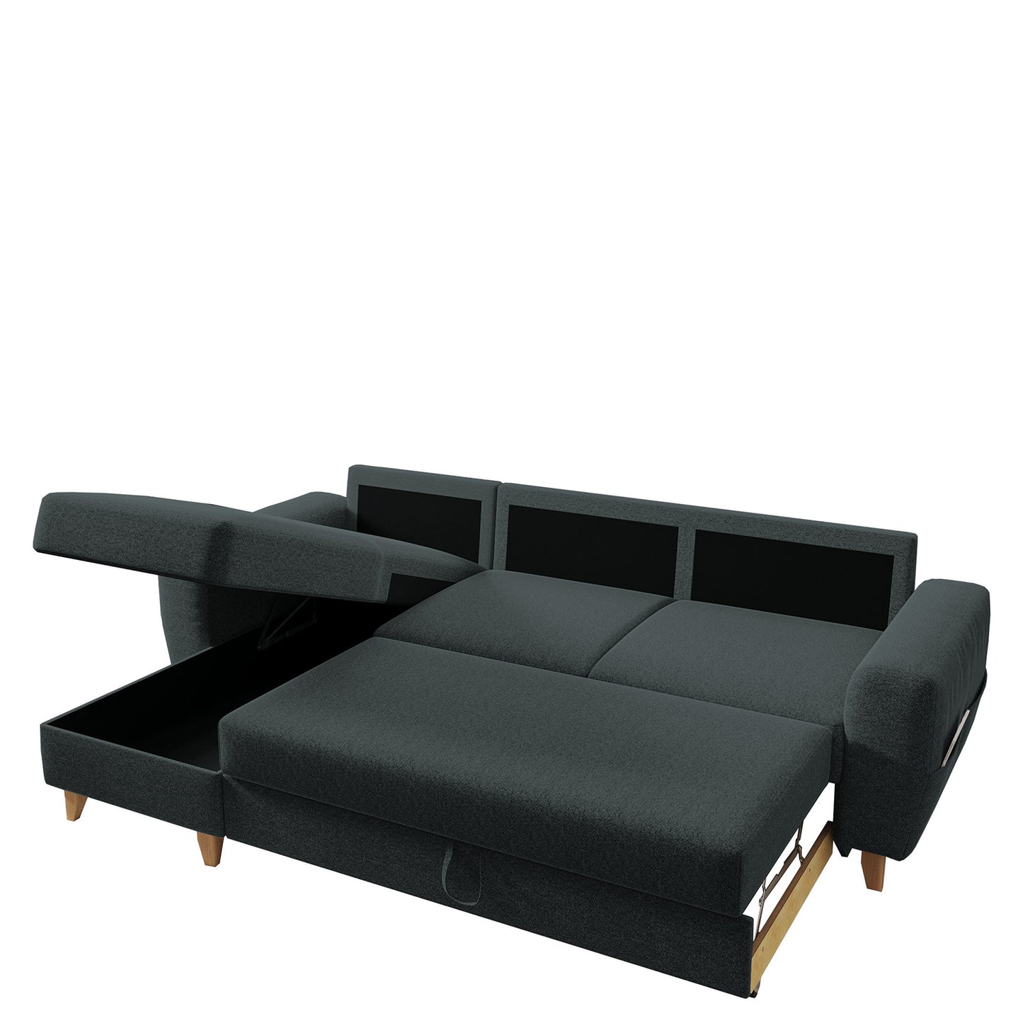 Καναπές Γωνιακός ArteLibre Αναστρέψιμη Γωνία JESSIE 235x160x85cm Σκούρο Γκρι - Hippiehome.gr