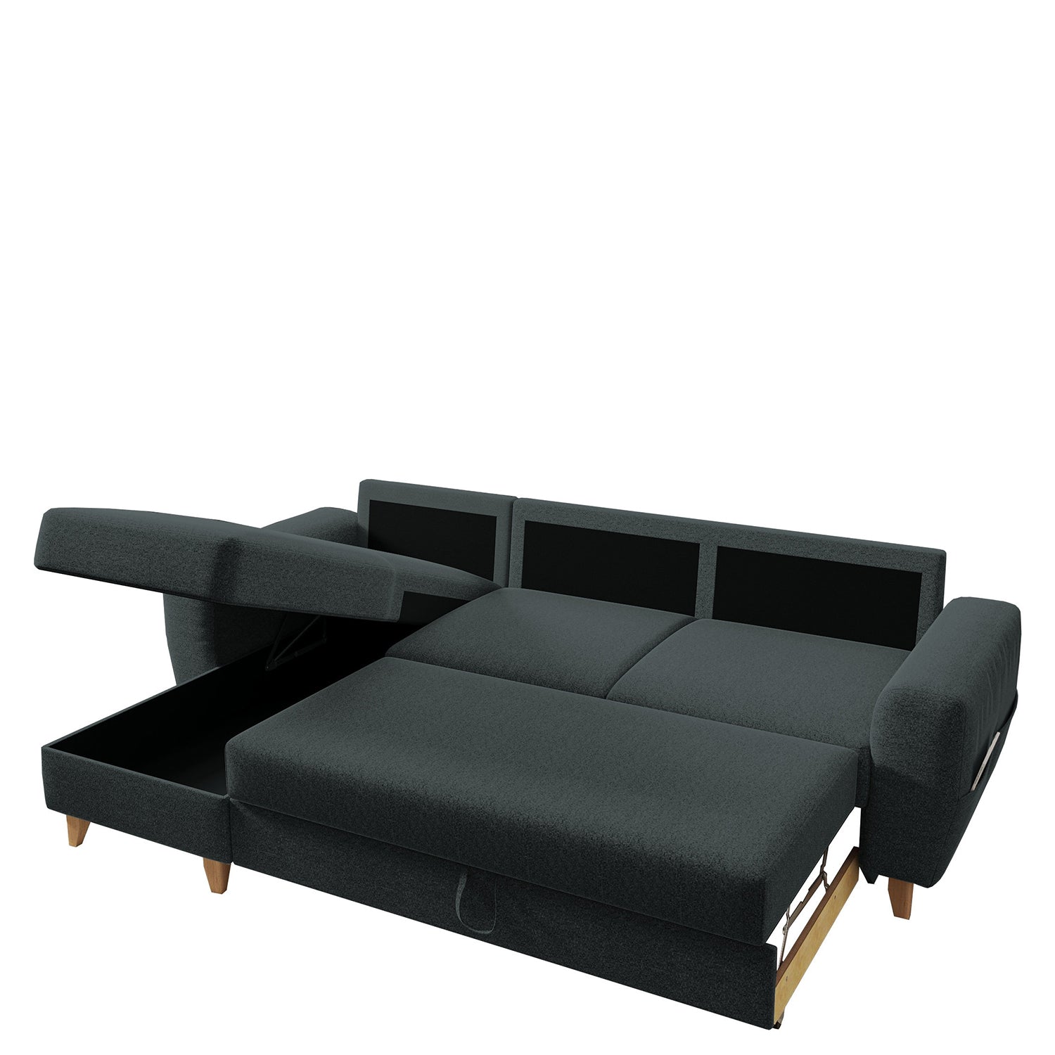 Καναπές Γωνιακός ArteLibre Αναστρέψιμη Γωνία JESSIE 235x160x85cm Σκούρο Γκρι - Hippiehome.gr