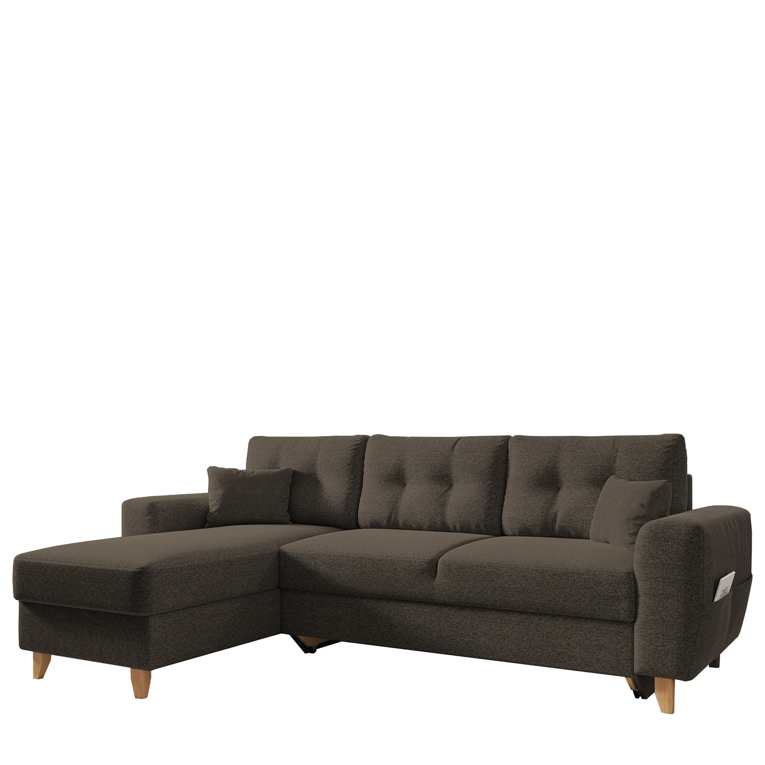 Καναπές Γωνιακός ArteLibre Αναστρέψιμη Γωνία JESSIE 235x160x85cm Καφέ - Hippiehome.gr