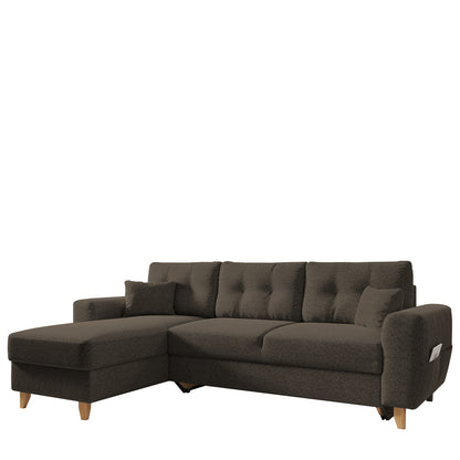 Καναπές Γωνιακός ArteLibre Αναστρέψιμη Γωνία JESSIE 235x160x85cm Καφέ - Hippiehome.gr
