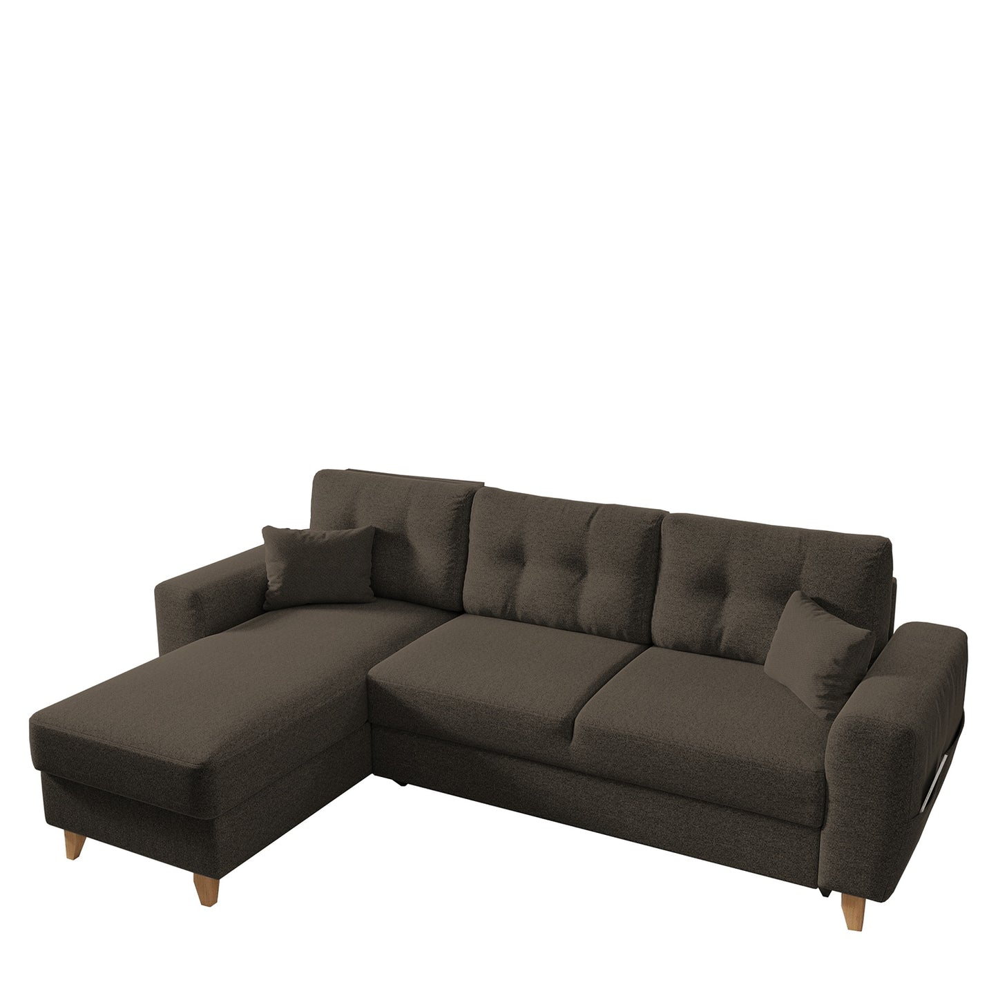 Καναπές Γωνιακός ArteLibre Αναστρέψιμη Γωνία JESSIE 235x160x85cm Καφέ - Hippiehome.gr