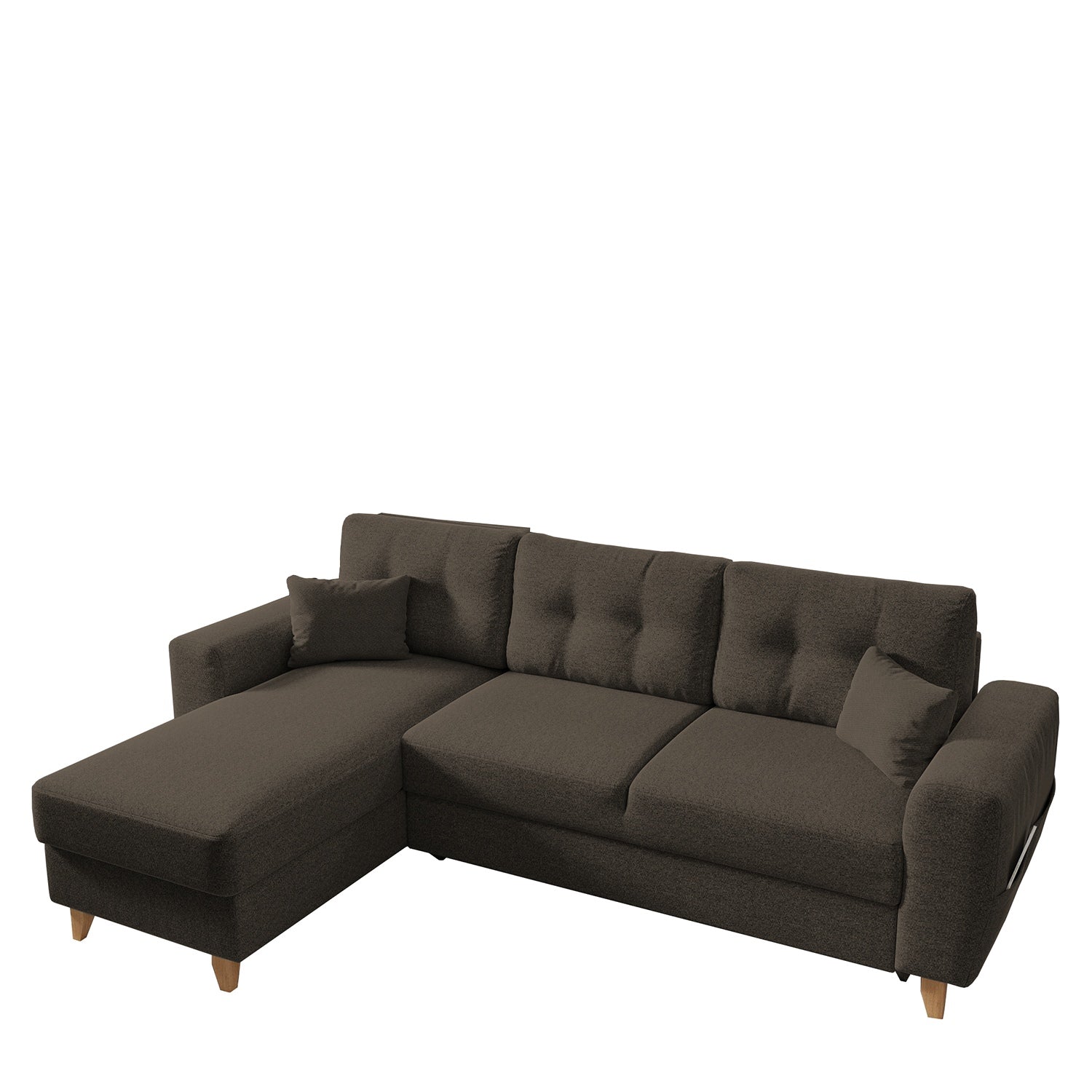 Καναπές Γωνιακός ArteLibre Αναστρέψιμη Γωνία JESSIE 235x160x85cm Καφέ - Hippiehome.gr