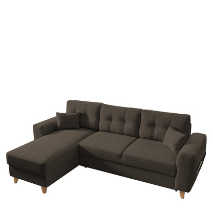 Καναπές Γωνιακός ArteLibre Αναστρέψιμη Γωνία JESSIE 235x160x85cm Καφέ - Hippiehome.gr