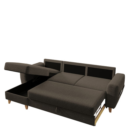 Καναπές Γωνιακός ArteLibre Αναστρέψιμη Γωνία JESSIE 235x160x85cm Καφέ - Hippiehome.gr