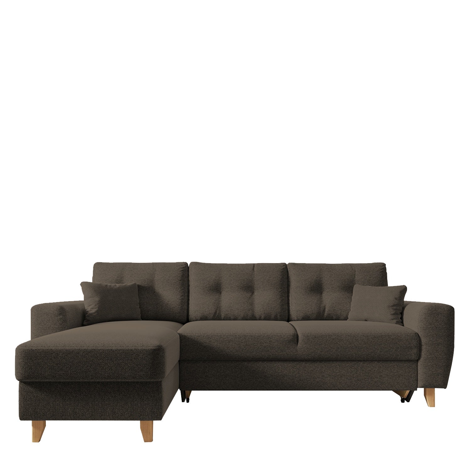 Καναπές Γωνιακός ArteLibre Αναστρέψιμη Γωνία JESSIE 235x160x85cm Καφέ - Hippiehome.gr