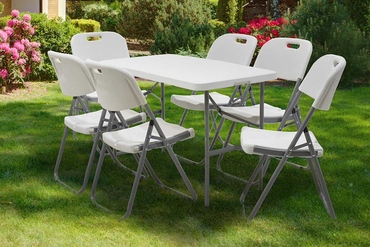 Τραπέζι catering Rodeo pakoworld πτυσσόμενο-βαλίτσα λευκό 122x60x74εκ - Hippiehome.gr