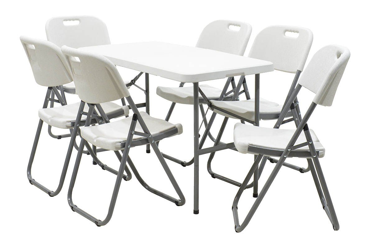 Τραπέζι catering Rodeo pakoworld πτυσσόμενο-βαλίτσα λευκό 122x60x74εκ - Hippiehome.gr