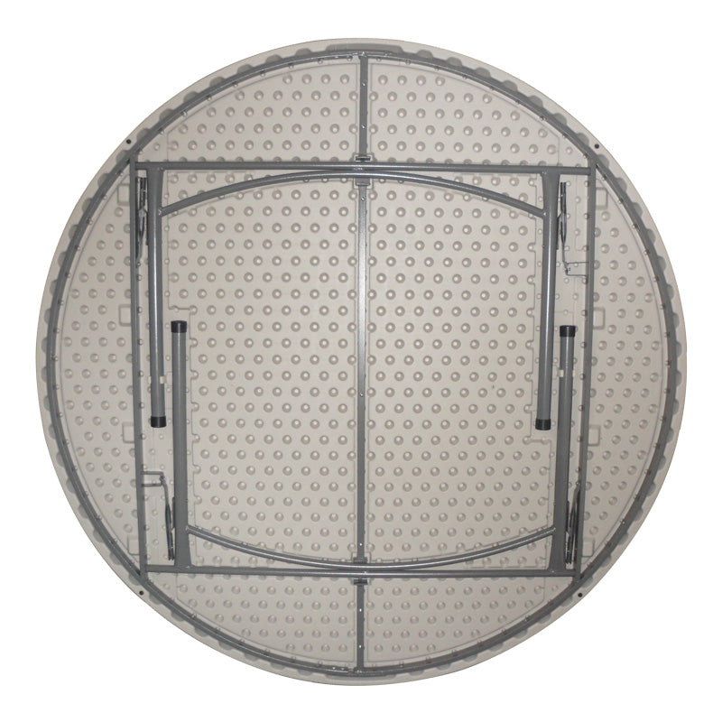 Τραπέζι βαλίτσα catering Comfort pakoworld πτυσσόμενο στρόγγυλο σε λευκή απόχρωση Φ180x74εκ - Hippiehome.gr