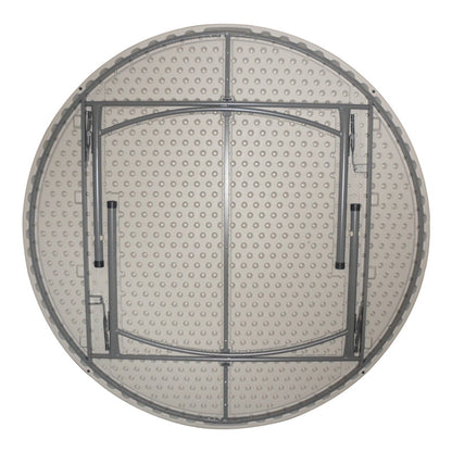 Τραπέζι βαλίτσα catering Comfort pakoworld πτυσσόμενο στρόγγυλο σε λευκή απόχρωση Φ180x74εκ - Hippiehome.gr