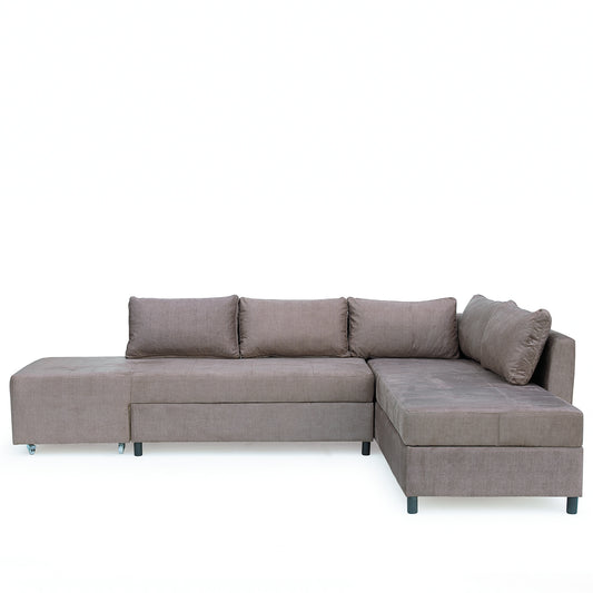 Καναπές Κρεβάτι Γωνιακός ArteLibre MARVE Δεξιά Γωνία Μπεζ/Καφέ 290x217x84cm - Hippiehome.gr