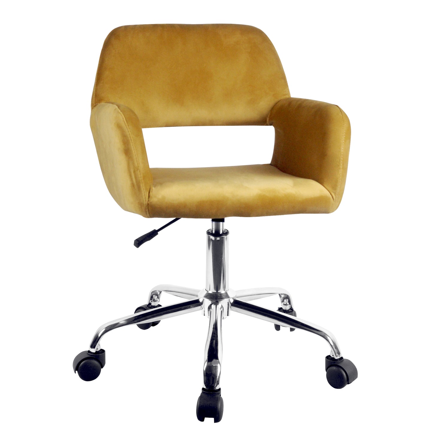 Καρέκλα Γραφείου ArteLibre KLOI Κίτρινο Βελούδο 37x42x78-90cm - Hippiehome.gr