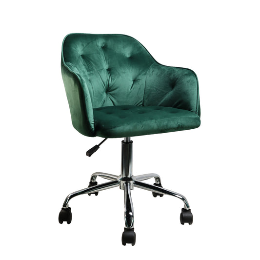 Πολυθρόνα Γραφείου ArteLibre OXLEY Πράσινο Βελούδο 53.5x56.5x75-85cm - Hippiehome.gr
