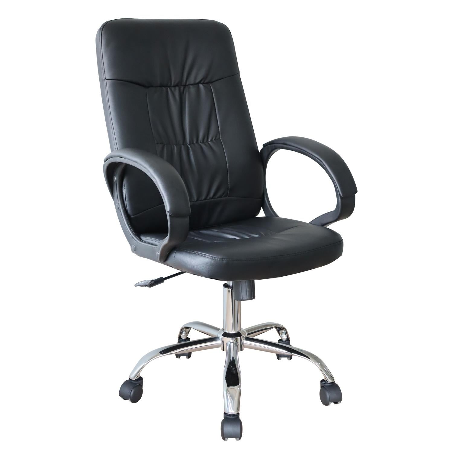 Καρέκλα Γραφείου Διευθυντή ArteLibre RUTH Μαύρο PVC 64x55x120cm - Hippiehome.gr