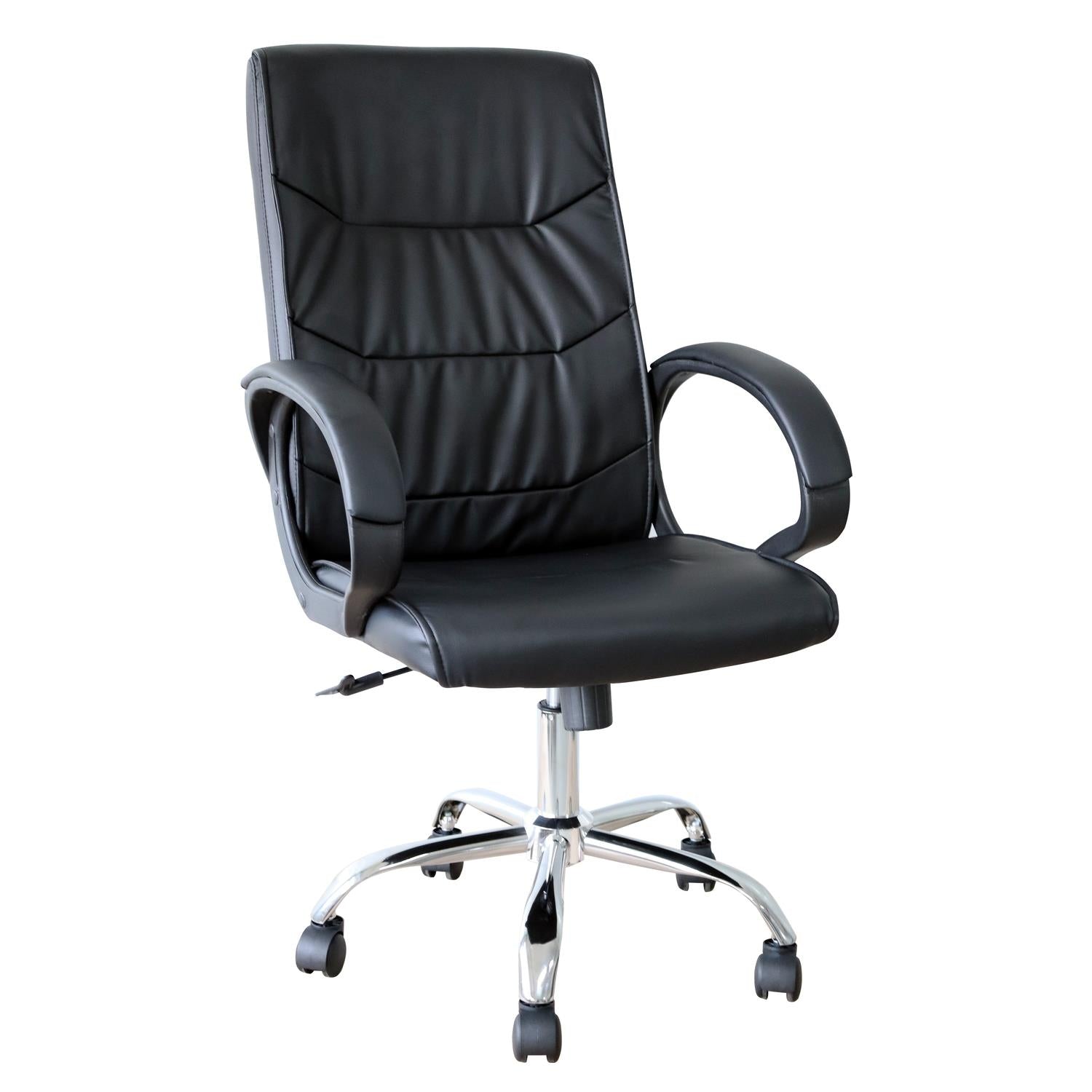 Καρέκλα Γραφείου Διευθυντή ArteLibre COCHRAN Μαύρο PVC 65x68x120cm - Hippiehome.gr