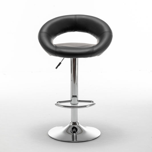 Σκαμπό Bar ArteLibre FETT Με Πλάτη Πτυσσόμενο Μαύρο PU/Μέταλλο 54x49x81-103cm - Hippiehome.gr