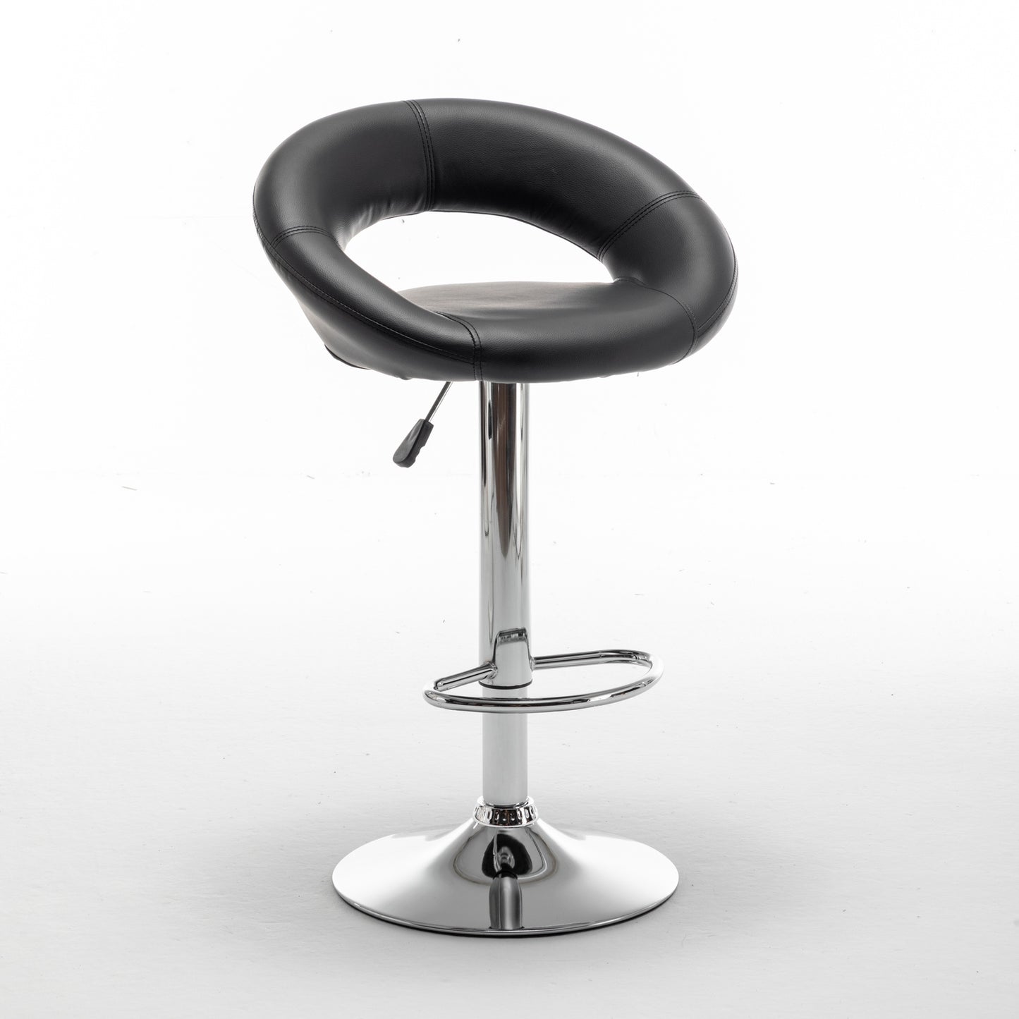 Σκαμπό Bar ArteLibre FETT Με Πλάτη Πτυσσόμενο Μαύρο PU/Μέταλλο 54x49x81-103cm - Hippiehome.gr