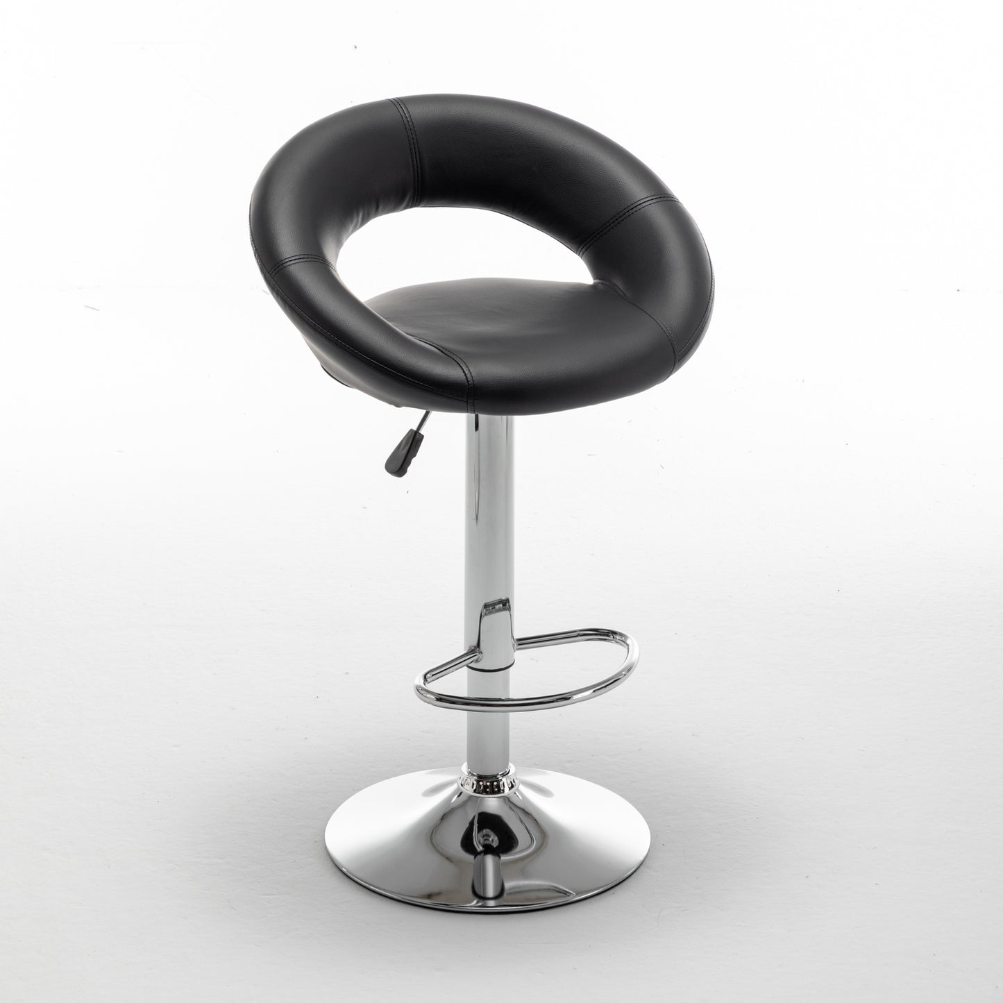 Σκαμπό Bar ArteLibre FETT Με Πλάτη Πτυσσόμενο Μαύρο PU/Μέταλλο 54x49x81-103cm - Hippiehome.gr