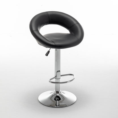 Σκαμπό Bar ArteLibre FETT Με Πλάτη Πτυσσόμενο Μαύρο PU/Μέταλλο 54x49x81-103cm - Hippiehome.gr