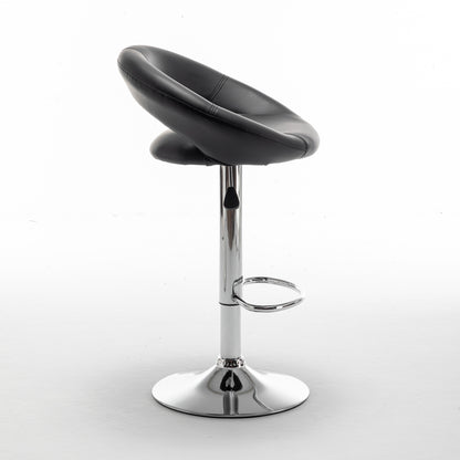 Σκαμπό Bar ArteLibre FETT Με Πλάτη Πτυσσόμενο Μαύρο PU/Μέταλλο 54x49x81-103cm - Hippiehome.gr