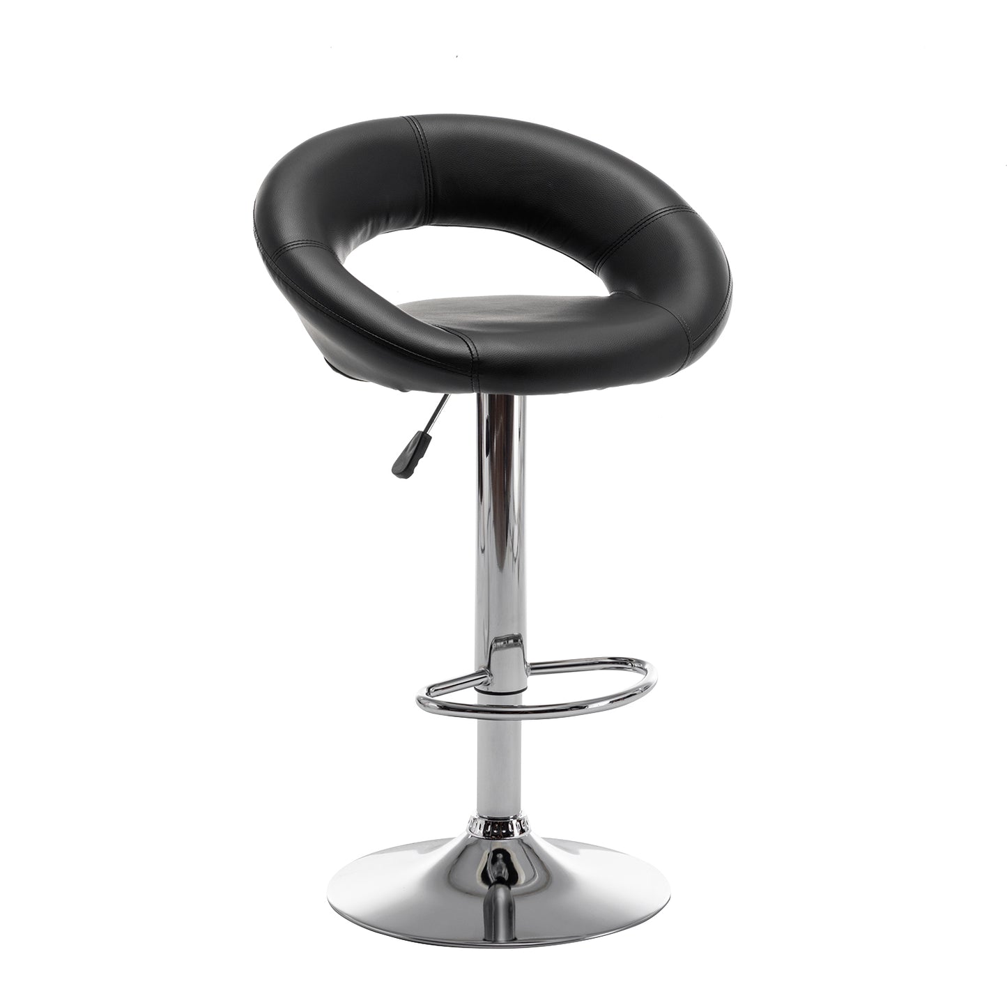 Σκαμπό Bar ArteLibre FETT Με Πλάτη Πτυσσόμενο Μαύρο PU/Μέταλλο 54x49x81-103cm - Hippiehome.gr