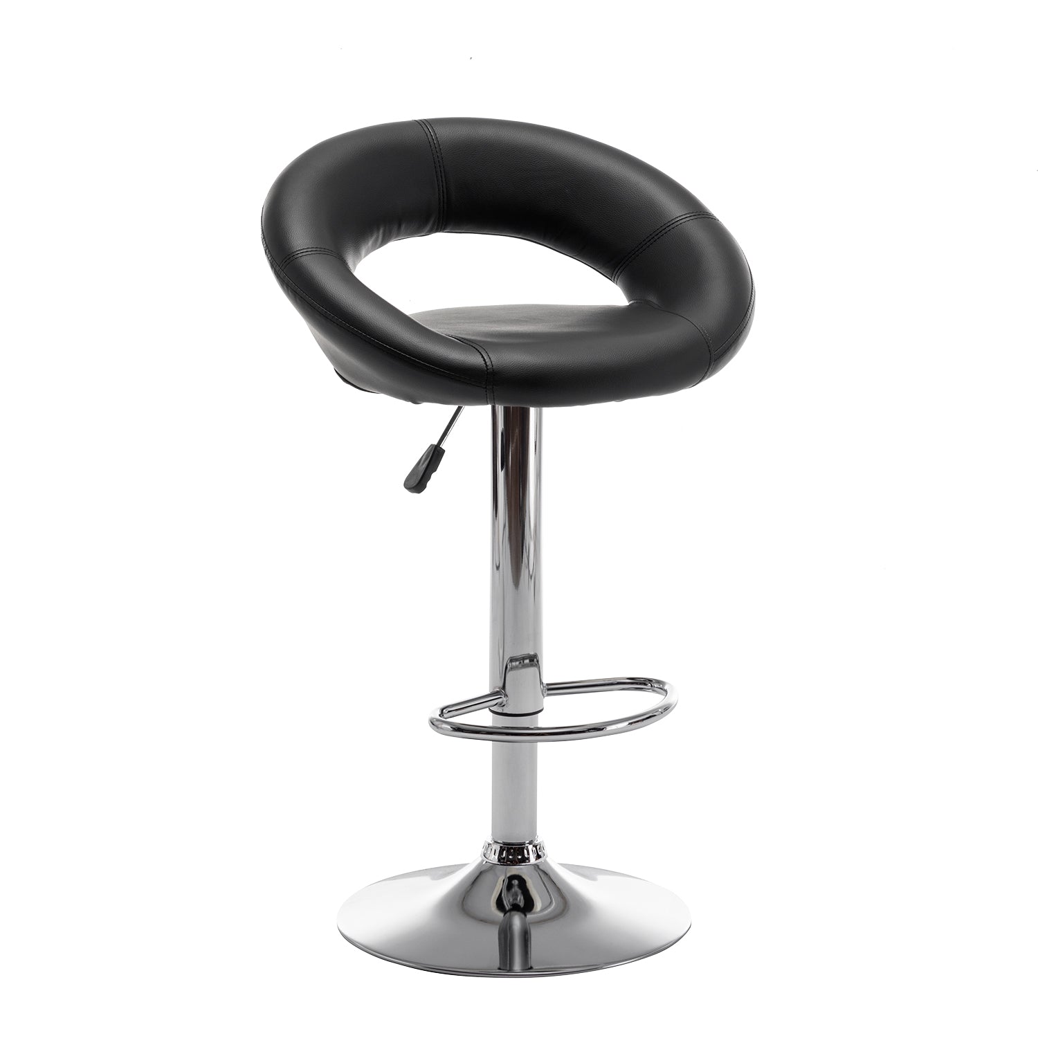 Σκαμπό Bar ArteLibre FETT Με Πλάτη Πτυσσόμενο Μαύρο PU/Μέταλλο 54x49x81-103cm - Hippiehome.gr