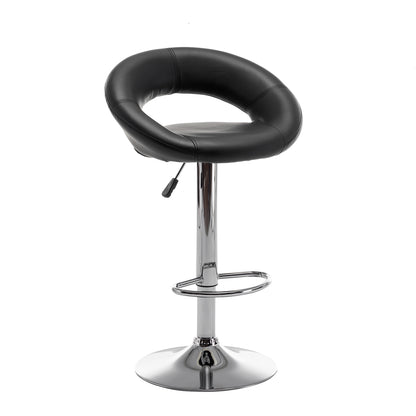 Σκαμπό Bar ArteLibre FETT Με Πλάτη Πτυσσόμενο Μαύρο PU/Μέταλλο 54x49x81-103cm - Hippiehome.gr