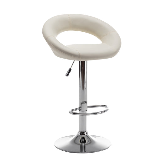 Σκαμπό Bar ArteLibre FETT Με Πλάτη Πτυσσόμενο Μπεζ PU/Μέταλλο 54x49x81-103cm - Hippiehome.gr