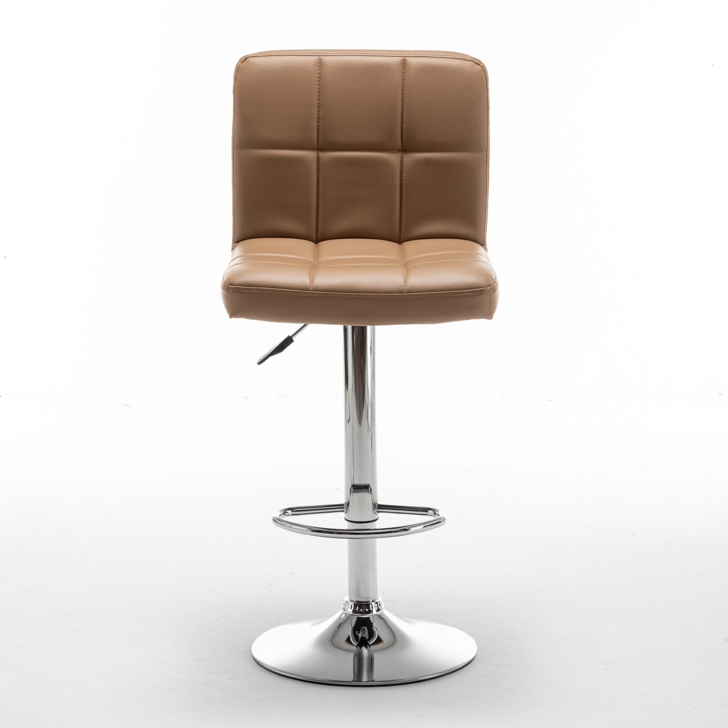 Σκαμπό Bar ArteLibre DIN Με Πλάτη Πτυσσόμενο Cappuccino PVC/Μέταλλο 44x50x92-113cm - Hippiehome.gr