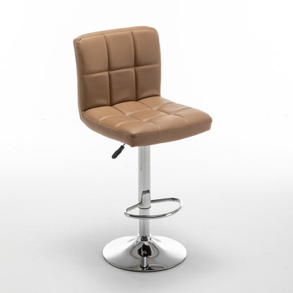 Σκαμπό Bar ArteLibre DIN Με Πλάτη Πτυσσόμενο Cappuccino PVC/Μέταλλο 44x50x92-113cm - Hippiehome.gr
