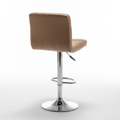 Σκαμπό Bar ArteLibre DIN Με Πλάτη Πτυσσόμενο Cappuccino PVC/Μέταλλο 44x50x92-113cm - Hippiehome.gr