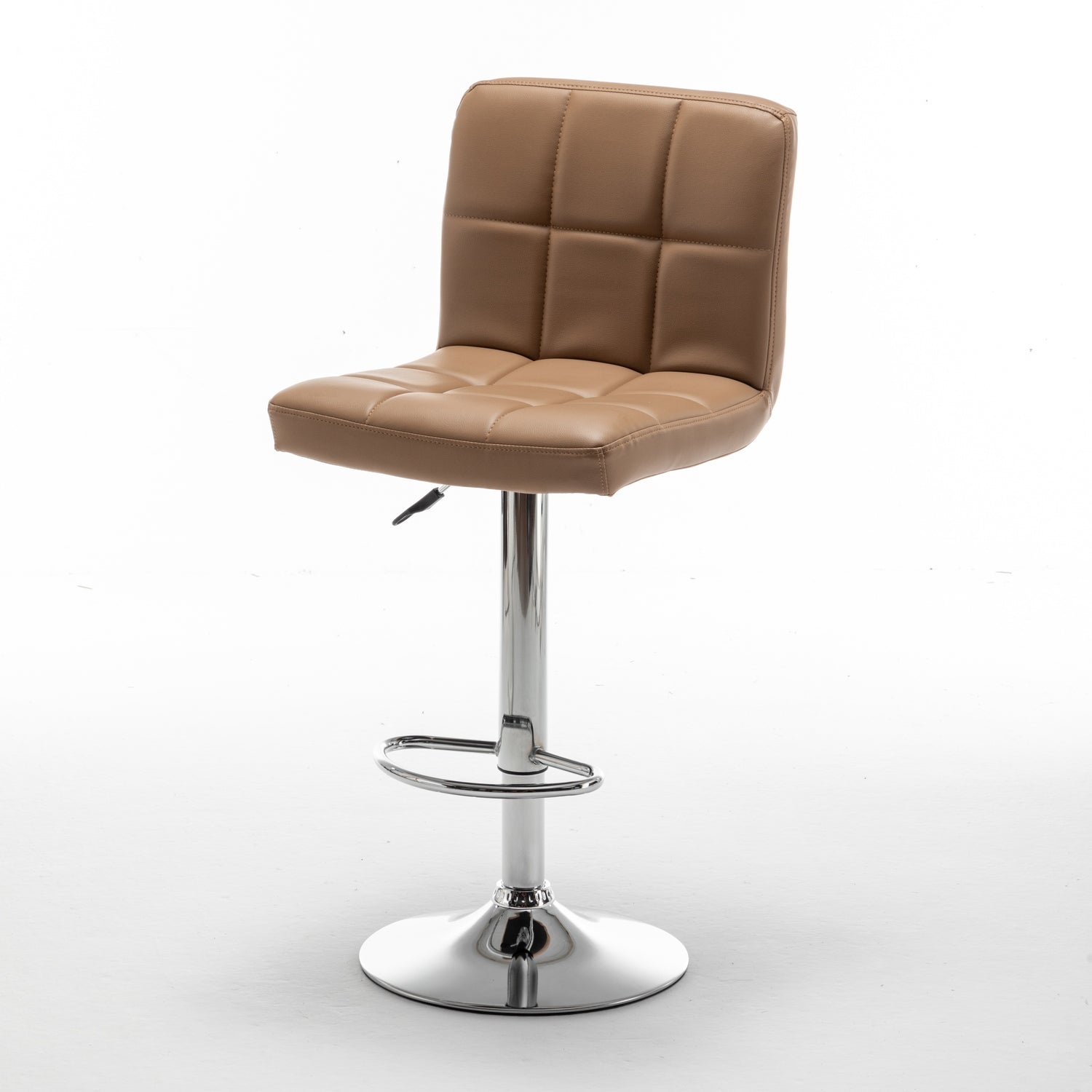 Σκαμπό Bar ArteLibre DIN Με Πλάτη Πτυσσόμενο Cappuccino PVC/Μέταλλο 44x50x92-113cm - Hippiehome.gr