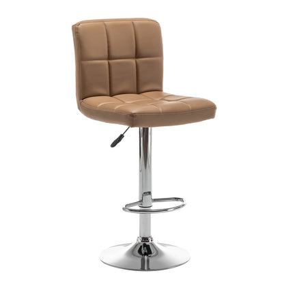 Σκαμπό Bar ArteLibre DIN Με Πλάτη Πτυσσόμενο Cappuccino PVC/Μέταλλο 44x50x92-113cm - Hippiehome.gr