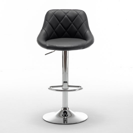 Σκαμπό Bar ArteLibre GARSA Με Πλάτη Πτυσσόμενο Μαύρο PU/Μέταλλο 46x46x83-105cm - Hippiehome.gr