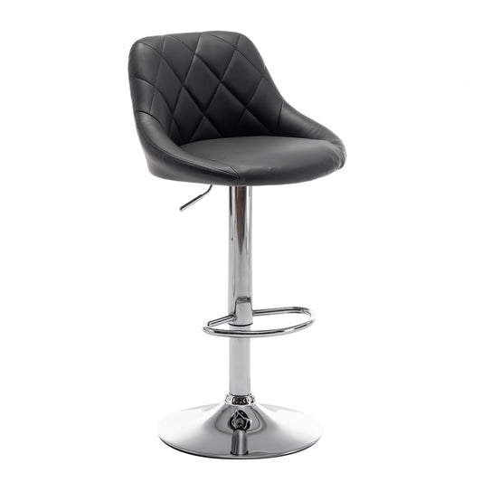 Σκαμπό Bar ArteLibre GARSA Με Πλάτη Πτυσσόμενο Μαύρο PU/Μέταλλο 46x46x83-105cm - Hippiehome.gr